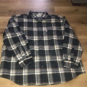 Carhartt Men's Blue Plaid Casual Button Down Shirt